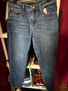 Quince Blue Denim Jeans with Orange Stitching